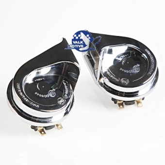 225-2T Low and High Tone Wolo 12 Volt Loud and Chrome Horn Set 